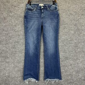 Lucky Brand Lolita Boot Jeans Womens 8 Blue Medium Wash Raw Hem Bootcut Stretch